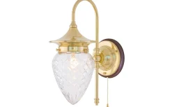 Lampetter<Karlskrona Lampfabrik Fryxell - Mässing / Brytare / Brunt fäste