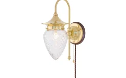 Lampetter<Karlskrona Lampfabrik Fryxell - Mässing / Brytare / Brunt fäste