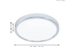 Eglo Fueva 5 Plafond 29cm LED 3000K 20,5W Krom IP44* Badrumslampor Tak
