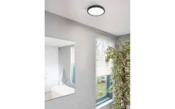 Badrumslampor Tak<Eglo Fueva 5 Plafond 29cm LED 3000K 20,5W Svart IP44