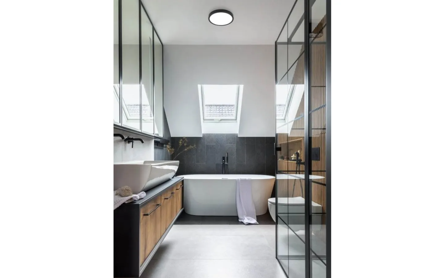 Badrumslampor Tak<Eglo Fueva 5 Plafond 29cm LED 3000K 20,5W Svart IP44