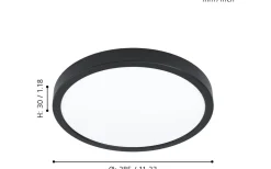 Badrumslampor Tak<Eglo Fueva 5 Plafond 29cm LED 3000K 20,5W Svart IP44