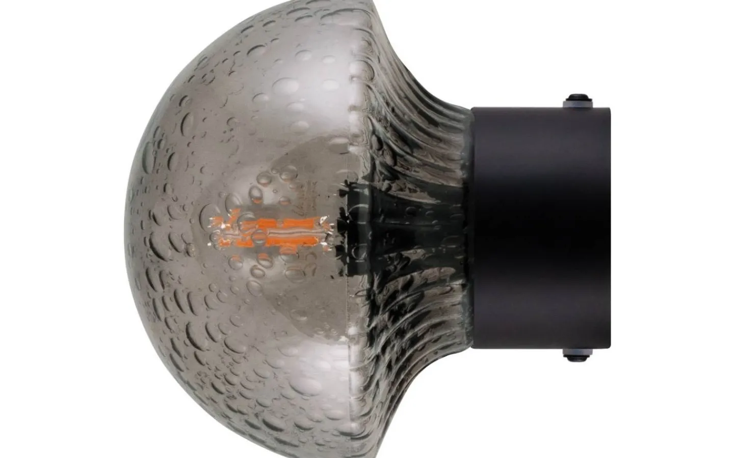 Badrumslampor Vägg|Badrumslampor Tak<Globen Lighting Fungo Vägglampa/Plafond 16cm Rök/Svart IP44