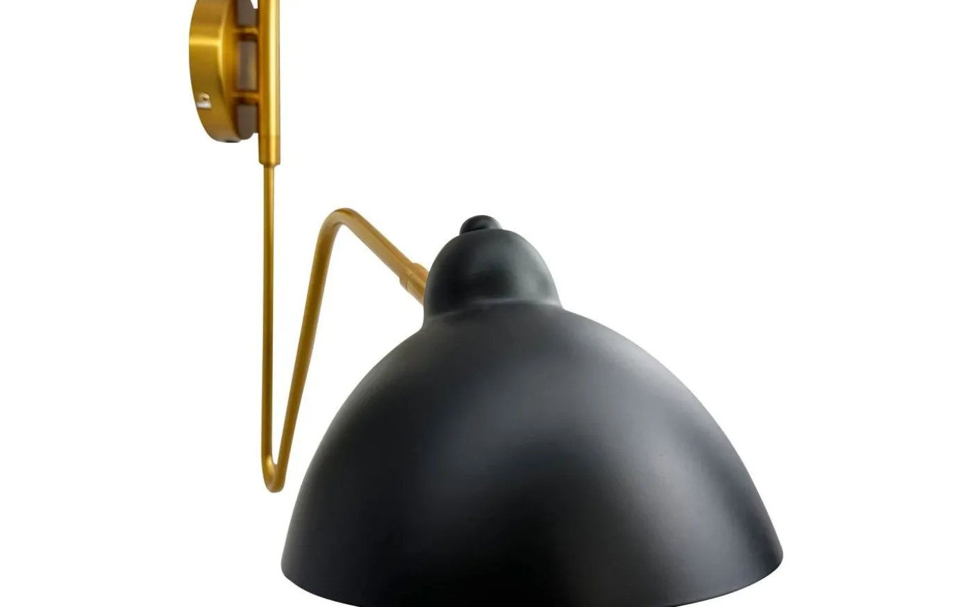 Futura Vägglampa Svart med Mässingsarm