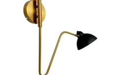 Futura Vägglampa Svart med Mässingsarm