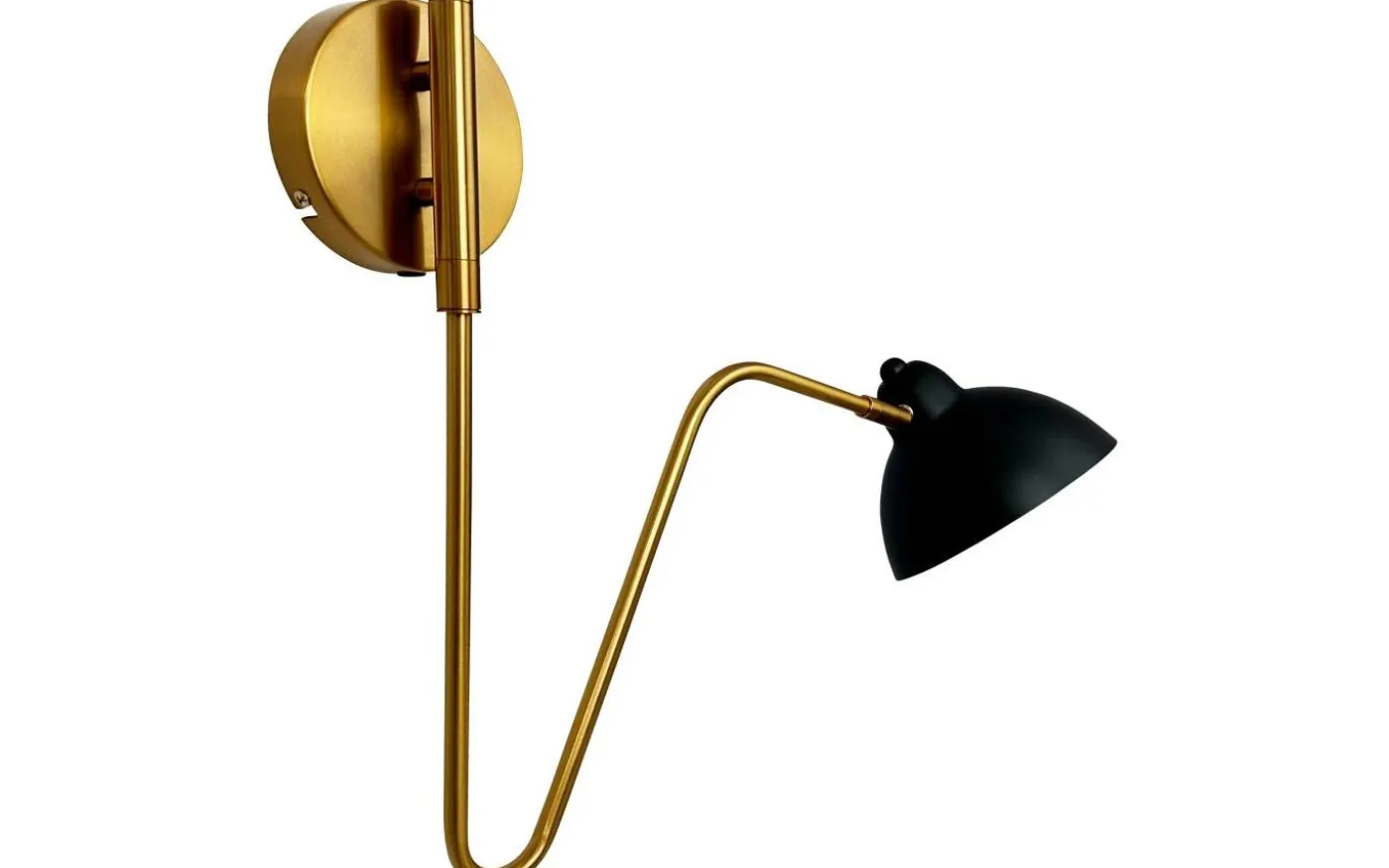 Futura Vägglampa Svart med Mässingsarm