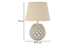 Bordslampor<Mauro Ferretti Gala Bordslampa 52cm Vit/Beige