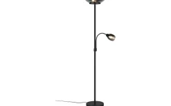 Uplight|Golvläslampor<Reality Gerry Golvlampa 2xE27 + E14 mattsvart med läslampa