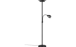 Uplight|Golvläslampor<Reality Gerry Golvlampa 2xE27 + E14 mattsvart med läslampa