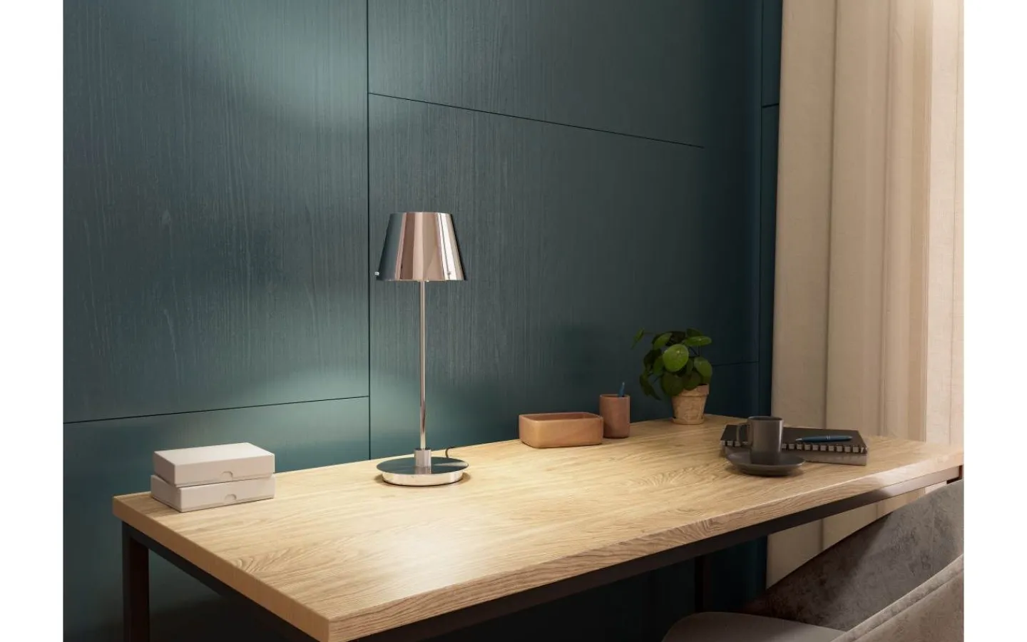 Herstal Gil Il Grande Bordslampa 40cm Krom* Bordslampor