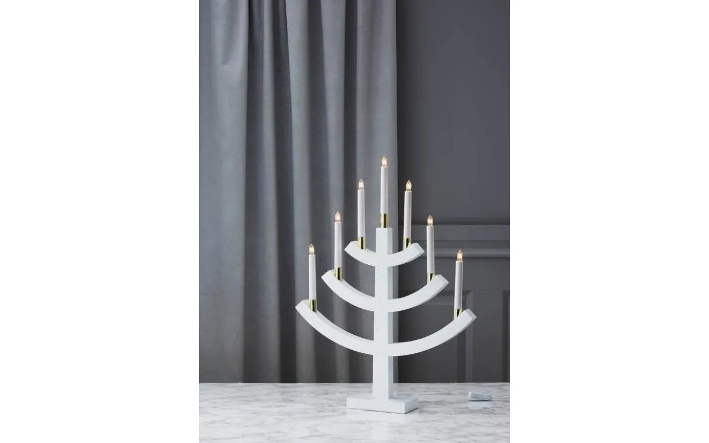 Gillian Adventsljusstake Vit 64cm