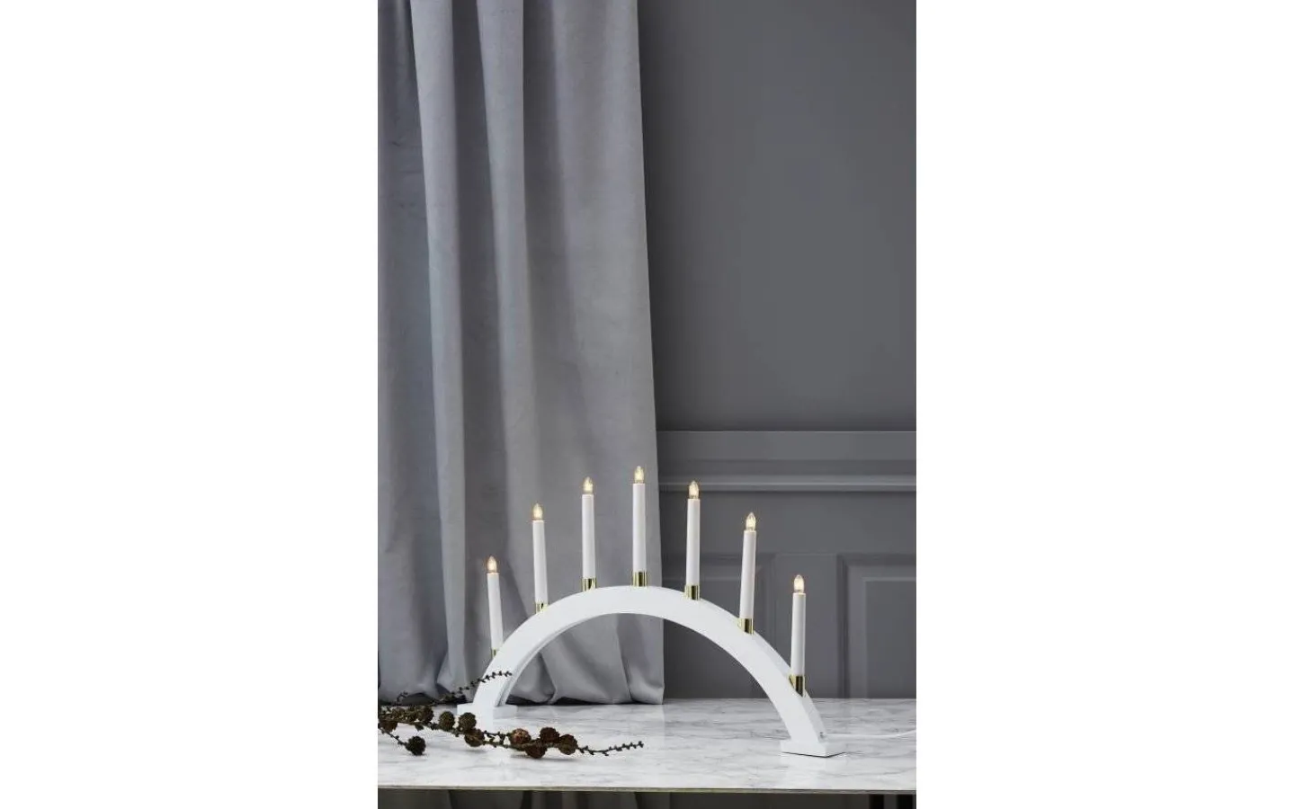 Star Trading Gillian Adventsljusstake Båge Vit 40cm* Visa Alla Adventsljusstakar|Adventsljusstakar 31-60 Cm