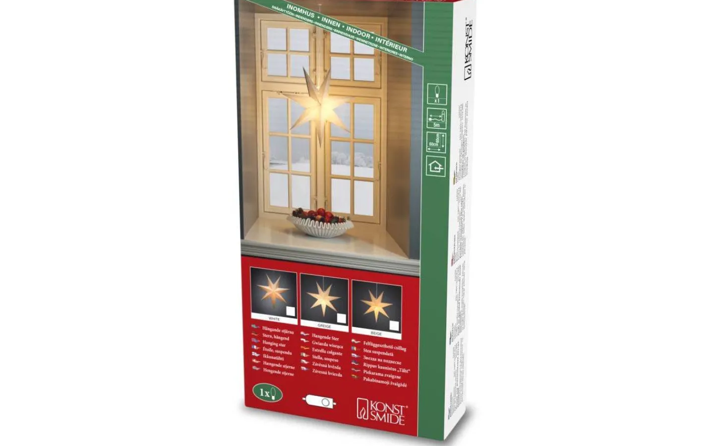 Visa Alla Julstjärnor|Julstjärnor Med Sladd<Konstsmide Glada Julstjärna 60cm Greige