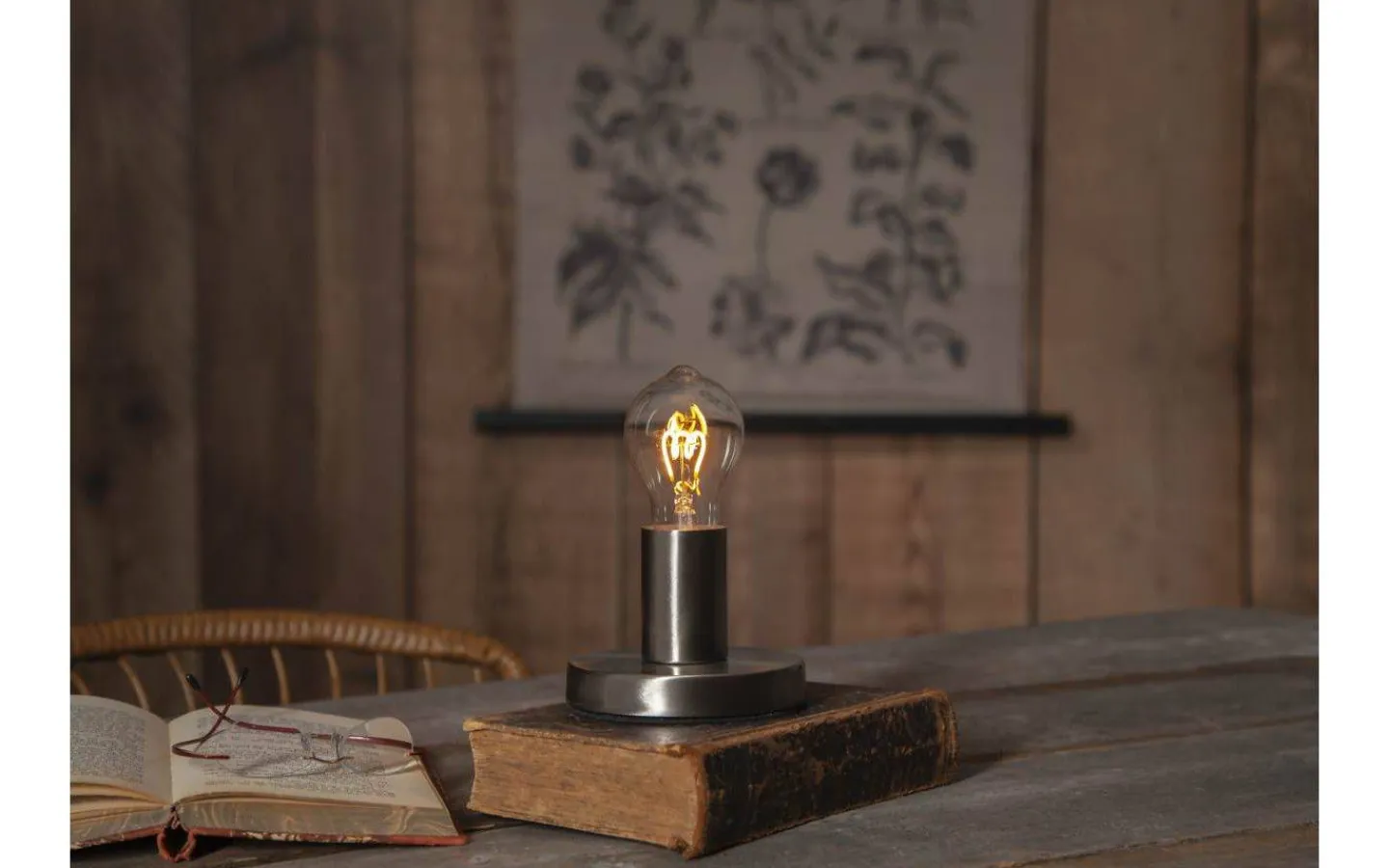 Vardagsrum|Bordslampor<Star Trading Glans Bordslampa 8,5cm Borstat Stål