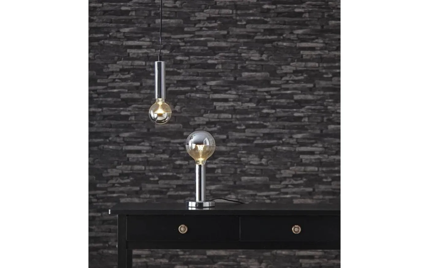 Glans Pendel E27 3,5m kabel Krom