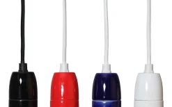 Glaze Textilsladd 5m med Porslinssockel E27 Vit