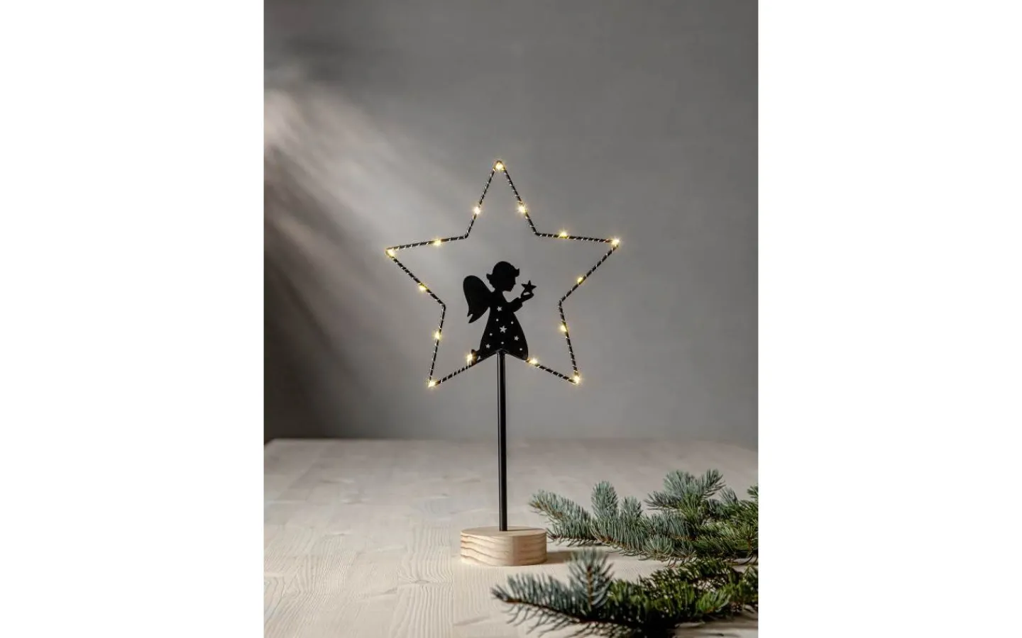 Batteri Julpynt Inomhus<Star Trading Glimta Ängel Batteridrivet Dekorationsträd 42cm Svart