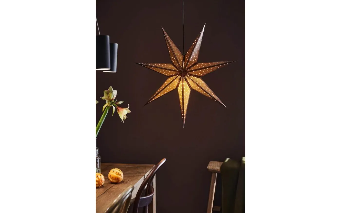 Glitter Julstjärna 75cm Brons