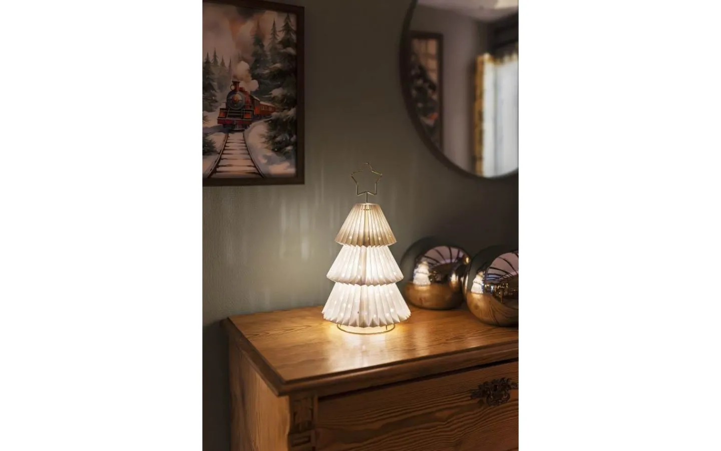 Julpynt Inomhus<Konstsmide Glitterfrost Pappersgran 36cm Vit