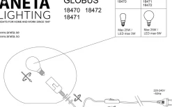 Aneta Globus Bordslampa 18cm Vit Prickig* Bordslampor