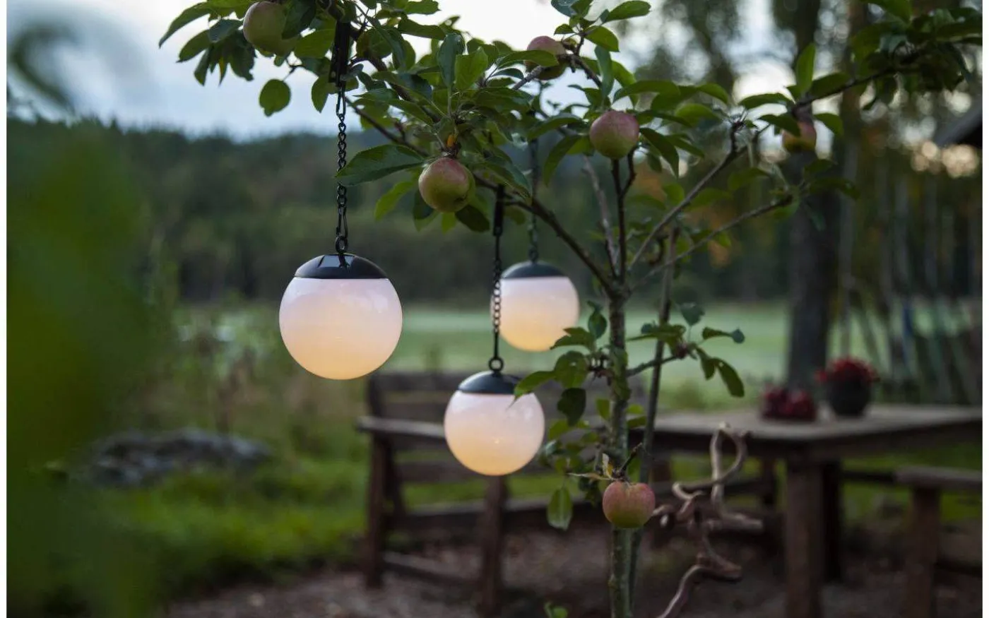 Globus Solcellslampa 10cm 3-pack Opal