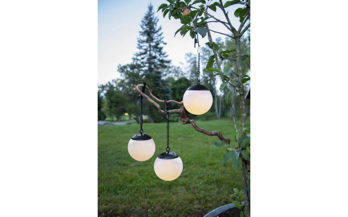 Globus Solcellslampa 10cm 3-pack Opal