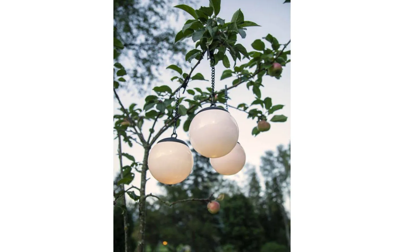 Globus Solcellslampa 10cm 3-pack Opal