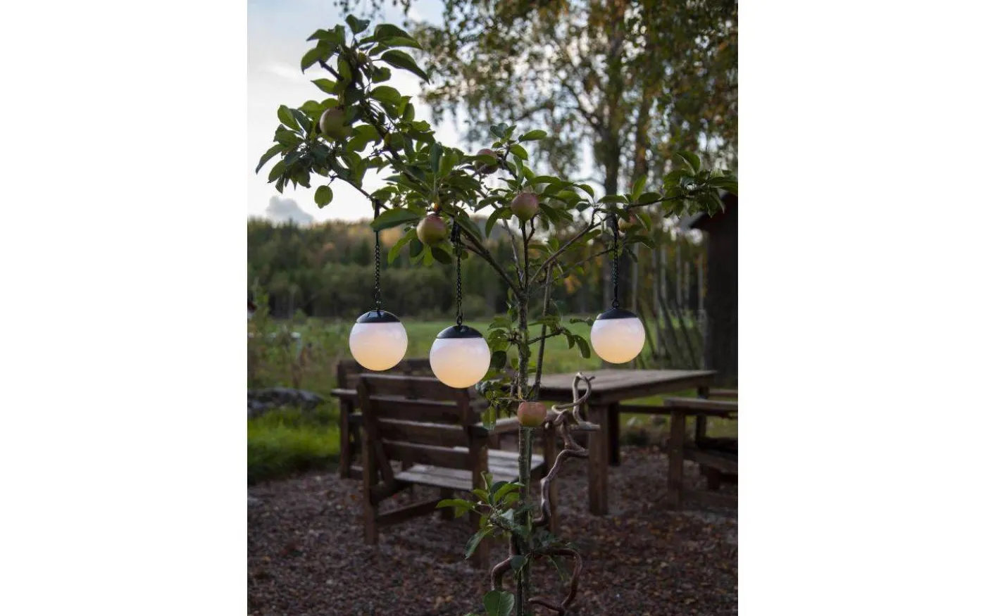 Globus Solcellslampa 10cm 3-pack Opal