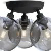 Plafonder<Belid Gloria Plafond 33cm 3L Svartstruktur/Rökfärgat Glas