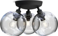 Belid Gloria Plafond 33cm 3L Svartstruktur/Klart Glas* Plafonder