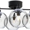 Belid Gloria Plafond 46cm 4L Svartstruktur/Klart Glas* Plafonder