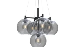 Gloria Taklampa 68cm 5L Svartstruktur/Rökfärgat Glas