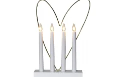 Glossy Heart Adventsljusstake Vit 37cm