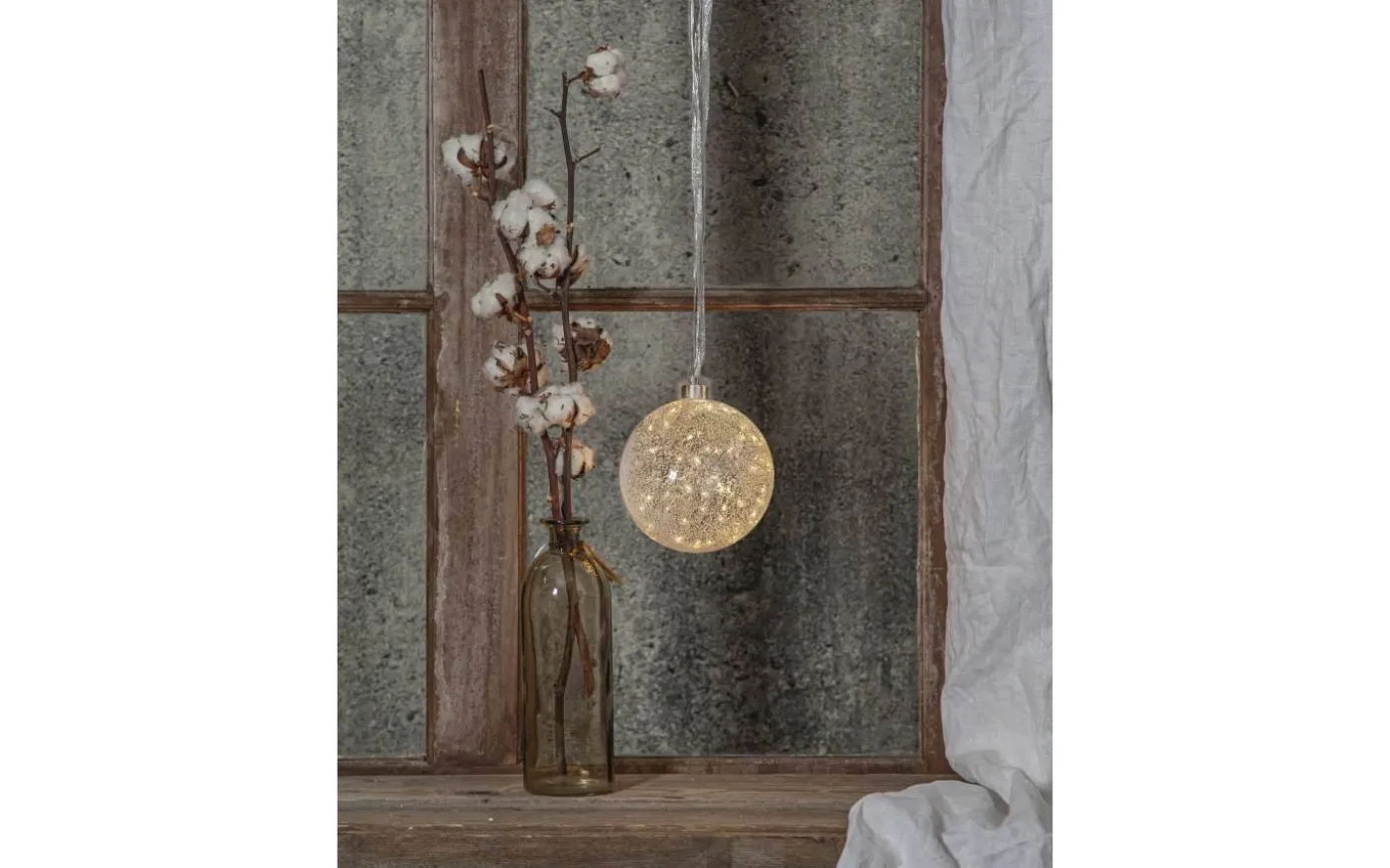 Glow Snow Glaskula 17cm Frostad