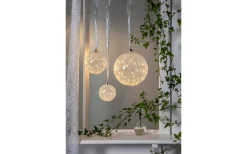 Glow Snow Glaskula 17cm Frostad