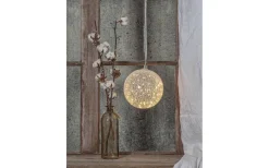 Star Trading Glow Snow Glaskula 21cm Frostad* Julpynt Inomhus