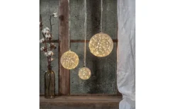 Star Trading Glow Snow Glaskula 21cm Frostad* Julpynt Inomhus