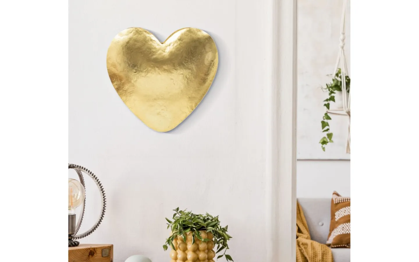 Mauro Ferretti Goldy Vägglampa Hjärta 24cm Guld* Lampetter