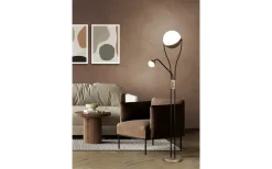 Trio Lighting Golvlampa LED Chris kaffebrun med läslampa* Uplight|Golvläslampor