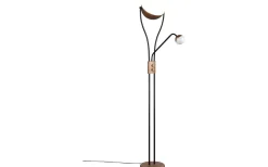 Trio Lighting Golvlampa LED Chris kaffebrun med läslampa* Uplight|Golvläslampor