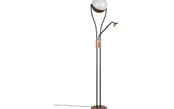 Trio Lighting Golvlampa LED Chris kaffebrun med läslampa* Uplight|Golvläslampor