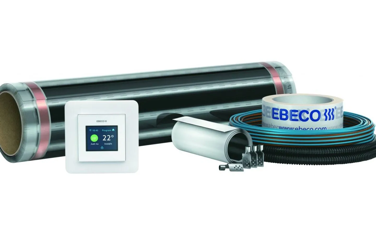 Värmekabel<Malmbergs GOLVVÄRMEFOLIE KIT EBECO, WI-FI, MAX 14 M²