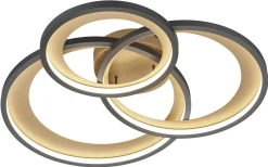 Trio Lighting Granada Plafond LED 3-delad 71cm matt svart/guld* Plafonder