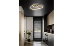 Trio Lighting Granada Plafond LED 3-delad 71cm matt svart/guld* Plafonder
