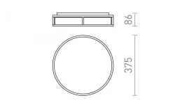 Badrum|Badrumslampor Tak<Rendl Grande Plafond 35cm Plafond Krom/Opal 24W LED 3000K IP44