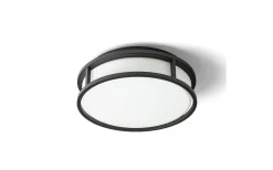 Badrum|Badrumslampor Tak<Rendl Grande Plafond 25cm Svart/Opal 12W LED 3000K IP44