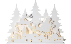 Grandy Juldekoration Tomte Med Släde Vit