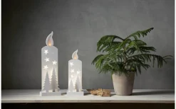 Star Trading Grandy Siluett Blockljus med Timer 36cm Vit* Batteri Julpynt Inomhus