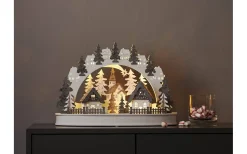 Star Trading Grauberg Batteridriven Adventsljusstake 27cm Grå* Batteridrivna Adventsljusstakar|Visa Alla Adventsljusstakar