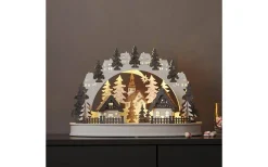 Star Trading Grauberg Batteridriven Adventsljusstake 27cm Grå* Batteridrivna Adventsljusstakar|Visa Alla Adventsljusstakar